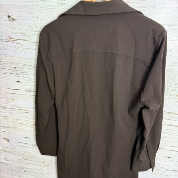 Zara Brown Cuffed Sleeve Dress collar long sleeve mini size large - Picture 6 of 7